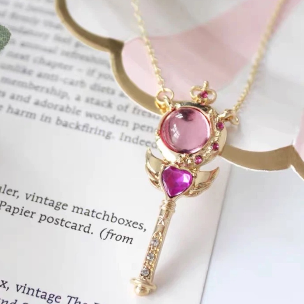 Sailor Moon Wand Charm Chain Necklace • New